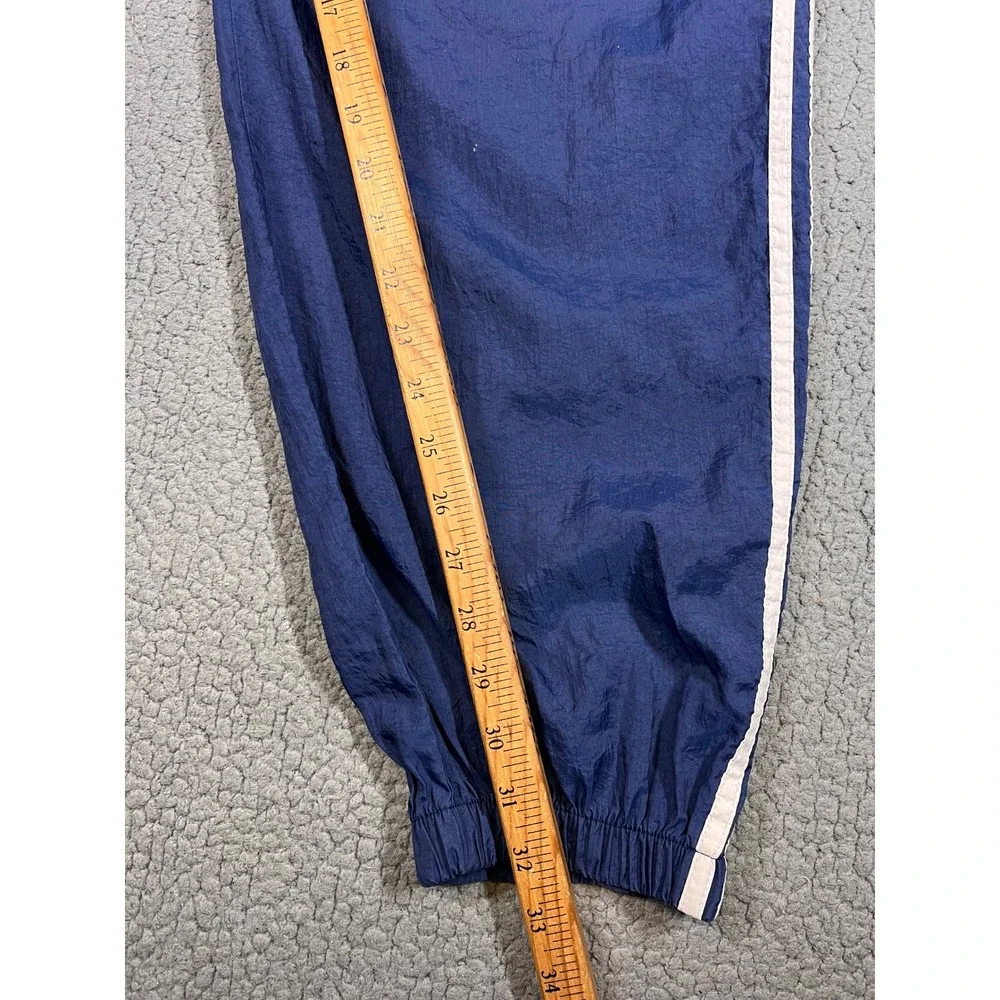 Adidas Vintage Mens Nylon Track Pants XL Blue White Stripe Windbreaker Joggers - Picture 16 of 16